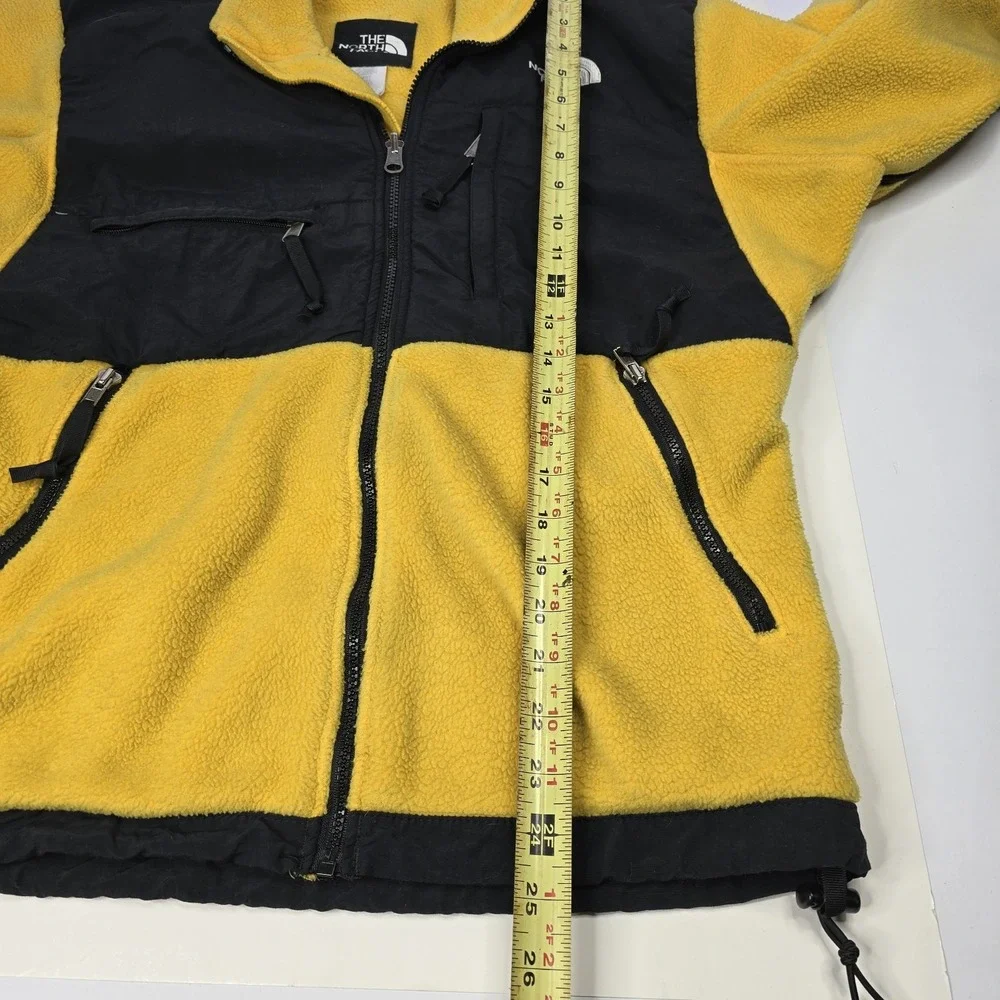 The North Face Denali Fleece Jacket Yellow Black Mens Small Full Zip Polartec‎